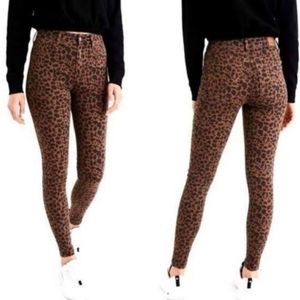 American Eagle AE leopard print curvy super hi-rise jeggings NWT
